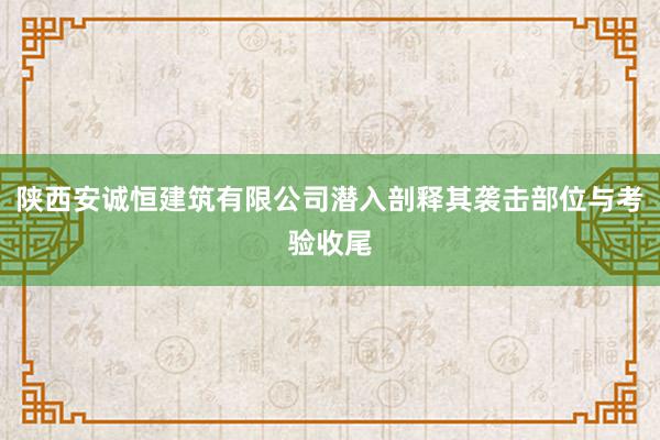 陕西安诚恒建筑有限公司潜入剖释其袭击部位与考验收尾